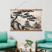 Peinture japonaise à l'encre paysage