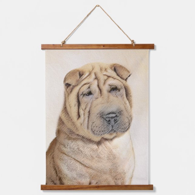 Tapisserie Suspendue Peinture Shar Pei - Cute Original Chien Art (Recto)