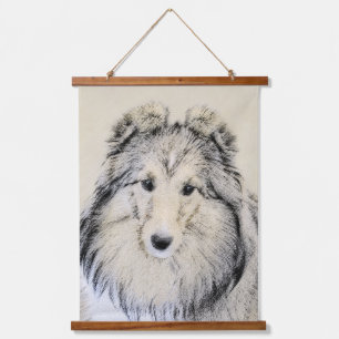 Tapisserie Suspendue Peinture Shetland Sheepdog - Jolie art original ch