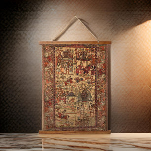 Tapisserie Suspendue Perse Rug Knights Téhéran Gold Design