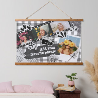 Tapisserie Suspendue Personalized Y2K Retro Film Photo in Black & White