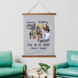 Tapisserie Suspendue Personnalisé 10e anniversaire mariage 11 photo col