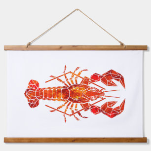 Tapisserie Suspendue Phomard polygonal rouge