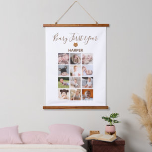 Tapisserie Suspendue Photo mensuelle Bébé première année