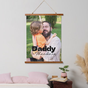 Tapisserie Suspendue Photo personnalisée moderne Daddy & Baby Name Keep