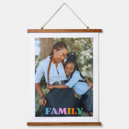 Tapisserie Suspendue Photo typographie famille moderne simple