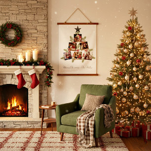Tapisserie Suspendue Photos de Noël personnalisés arbre