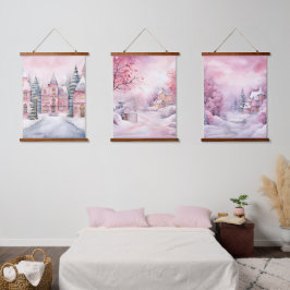Tapisserie Suspendue Pink Fairytale Winter Wonderland
