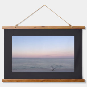 Tapisserie Suspendue Plage Océan Bleu Rose