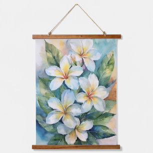 Tapisserie Suspendue Plumeria blanche hawaïenne