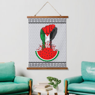 Tapisserie Suspendue Poing de résistance palestinienne sur le symbole d