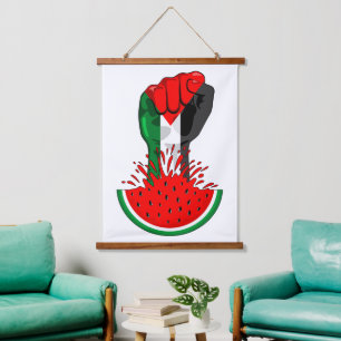 Tapisserie Suspendue Poing de résistance palestinienne sur le symbole d