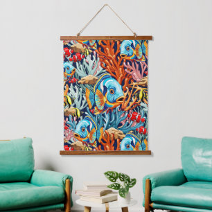 Tapisserie Suspendue Poissons Tropicaux Vives Couleurs d'Été