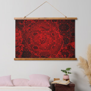 Tapisserie Suspendue Poppy Red Retro Floral Design