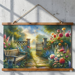 Tapisserie Suspendue Porte de jardin ensoleillé sur un chemin