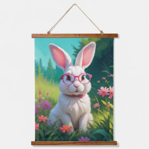 Tapisserie Suspendue Portrait de lapin blanc mignon-68054