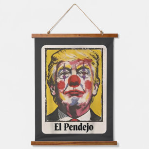 Tapisserie Suspendue Portrait satirique clownesque d'El Pendejo Trump d