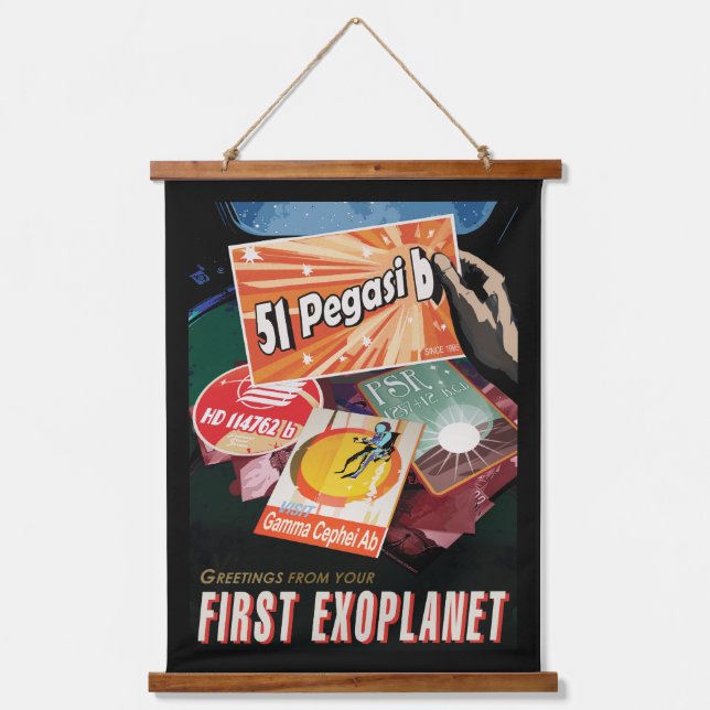 Tapisserie Suspendue Poster de l'espace rétro - Exoplanet Discovery 51  (Recto)