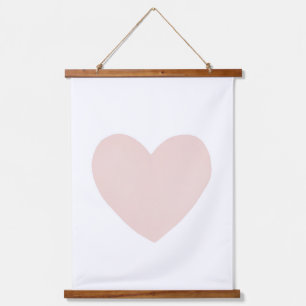 Tapisserie Suspendue Poster du coeur de la pépinière rose pâle