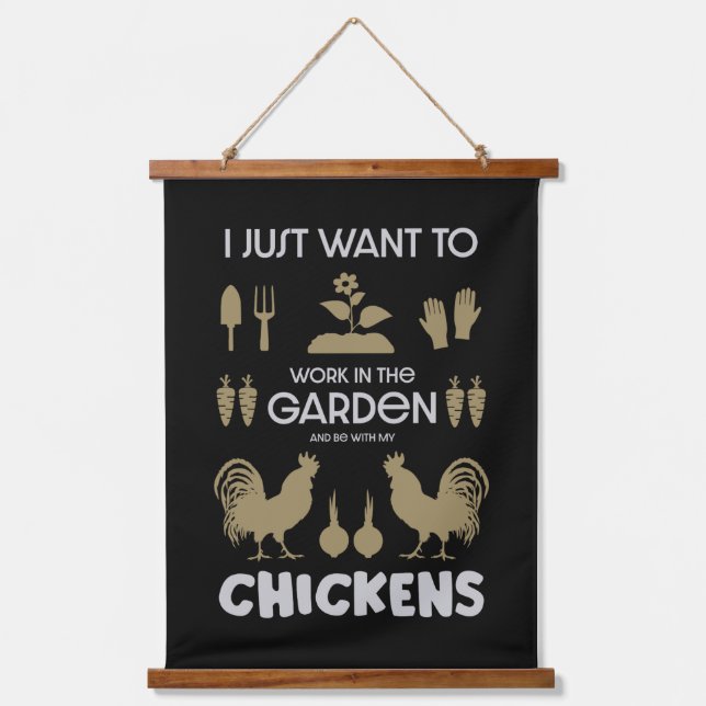 Tapisserie Suspendue Poulets Et Jardinage (Recto)