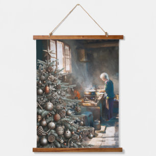 TAPISSERIE SUSPENDUE PRÉPARATIFS POUR LE DÎNER DE NOËL