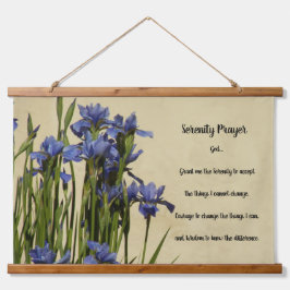 Tapisserie Suspendue Prière Sérénité Blue Irises Floral