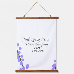 Tapisserie Suspendue Printemps frais camping fleurs de lavande nom date