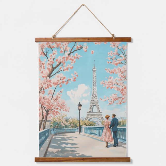 Tapisserie Suspendue Printemps romantique à Paris (Recto)
