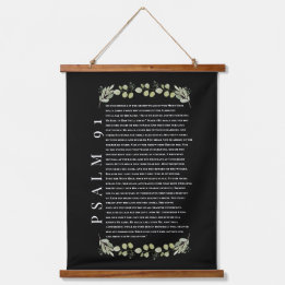 Tapisserie Suspendue Psaume 91 Feuilles d'Eucalyptus Versets Bibliques 