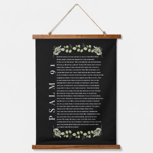 Tapisserie Suspendue Psaume 91 Feuilles d'Eucalyptus Versets Bibliques 