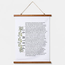 Tapisserie Suspendue Psaume 91 Feuilles d'Eucalyptus Versets Bibliques 