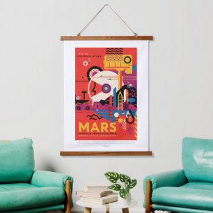 Tapisserie Suspendue Publicité de voyage de science-fiction, planète Ma