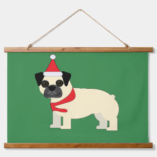 Tapisserie Suspendue Pug de Noël