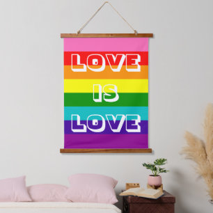 Tapisserie Suspendue Rainbow Flag Love is Love Gay pride LGBTQ