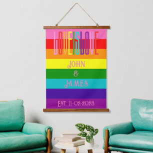 Tapisserie Suspendue Rainbow Pride drapeau Mariage gay Couple LGBTQ