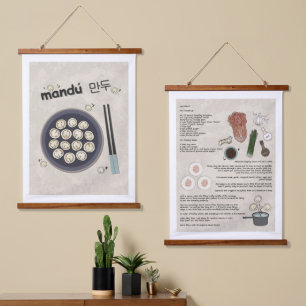 Tapisserie Suspendue Recette amusante de raviolis au kimchi, nourriture