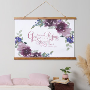 Tapisserie Suspendue Refuge et force floral violet 
