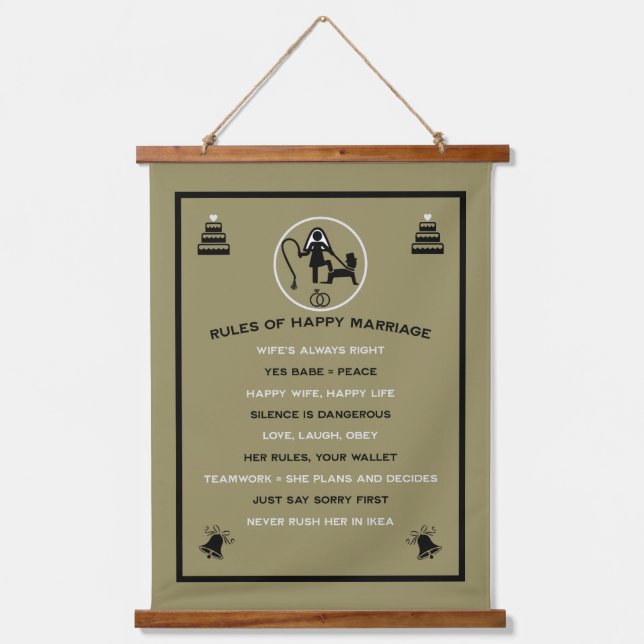 Tapisserie Suspendue Règles de mariage pour les hommes (Recto)