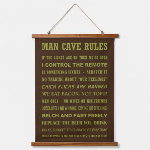TAPISSERIE SUSPENDUE RÈGLES MAN CAVE