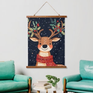 Tapisserie Suspendue Reindeer Starry Noël Twinkle soir