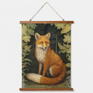 Tapisserie Suspendue Renard dans la forêt, style Art nouveau