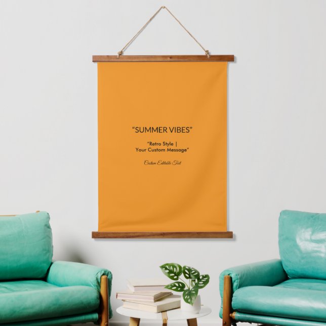 Tapisserie Suspendue Retro Orange Texture – Summer Vibes Art (Salon)