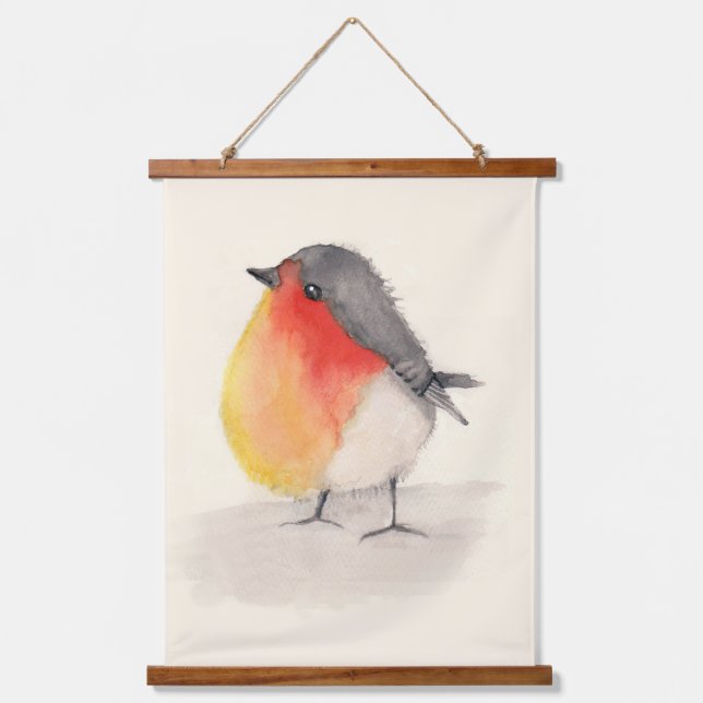 Tapisserie Suspendue Robin aquarelle (Recto)