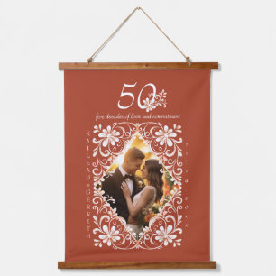 Tapisserie Suspendue Romantique Couple Photo rouille rouille 50 Anniver
