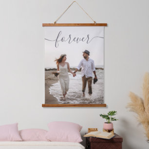 Tapisserie Suspendue Romantique Script personnalisé mariage toile photo