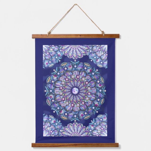 Tapisserie Suspendue Rosace bleue (Recto)