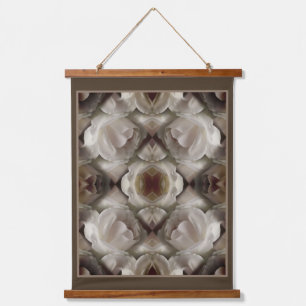 Tapisserie Suspendue Rose blanche Floral Art Abstrait Vintage
