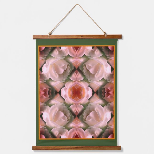 Tapisserie Suspendue Rose blanche florale Abstraite teintée (Recto)