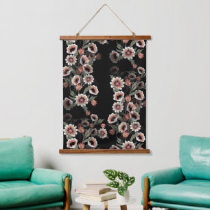 Tapisserie Suspendue Rose et vert doux d'inspiration baroque