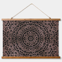 Rose Gold Noir Mandala Trippy Psychedelic Hippie